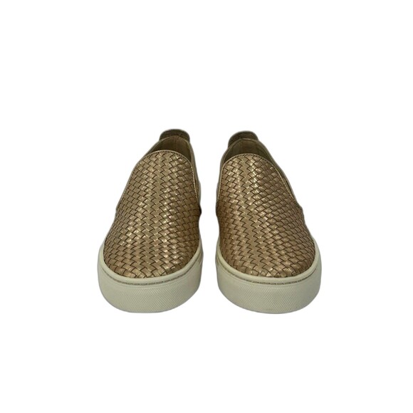 The Flexx Sneakers Women’s Size 7.5 Color Gold Woven Leather Padded Footbed Shoe - Picture 2 of 10